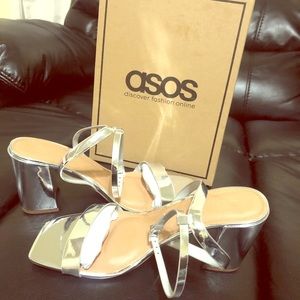 ASOS Silver Block Heels